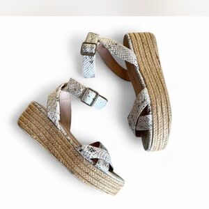 Chinese Laundry Snake print Espadrille Wedge Sandals